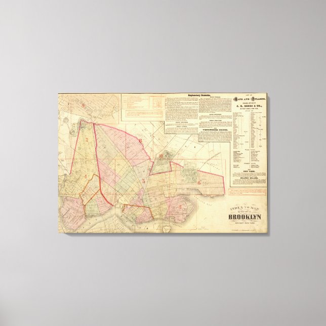 Index Brooklyn map Canvas Print (Front)