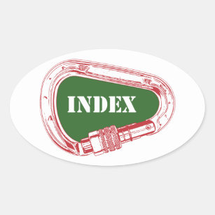Index Climbing Carabiner Oval Sticker