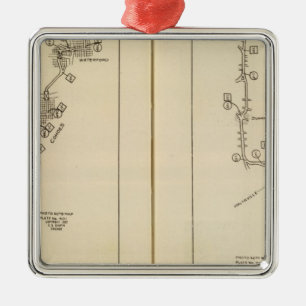 Index map Albany, Saratoga Springs Metal Tree Decoration