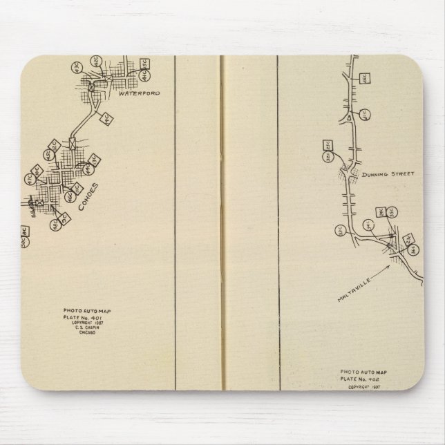 Index map Albany, Saratoga Springs Mouse Mat (Front)