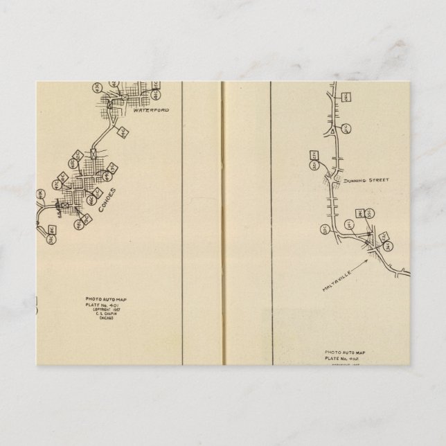 Index map Albany, Saratoga Springs Postcard (Front)