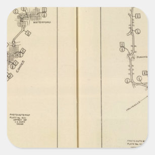 Index map Albany, Saratoga Springs Square Sticker