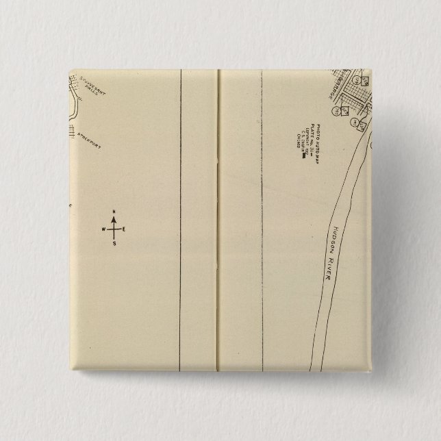 Index map Columbia County Rensselaer County NY 15 Cm Square Badge (Front)