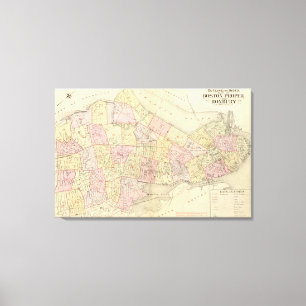 Index Map of Boston Canvas Print