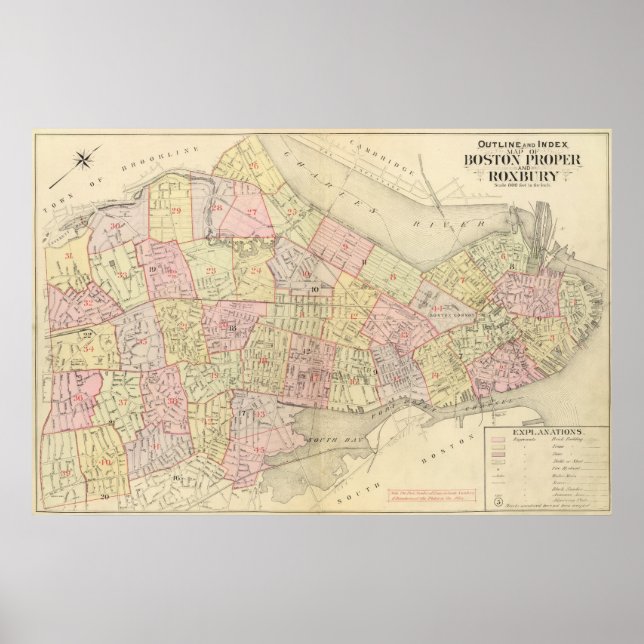 Index Map of Boston Poster (Front)