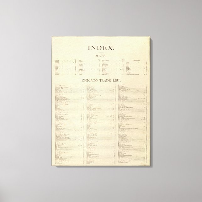 Index New commercial atlas Canvas Print (Front)
