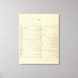 Index of a Historical Atlas Canvas Print