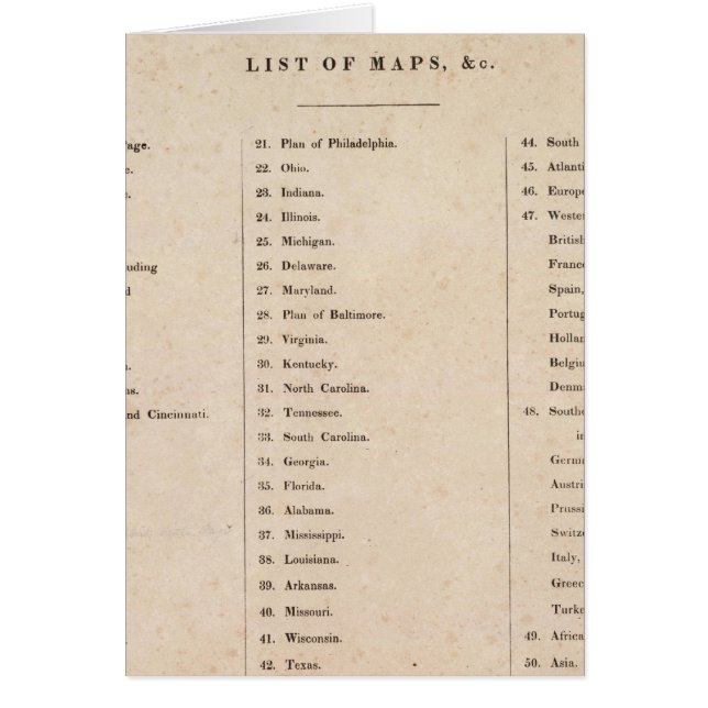 Index of General Atlas of the World (Front)