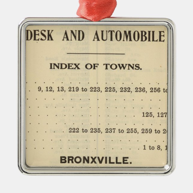 Index Towns, Bronxville Metal Tree Decoration (Front)