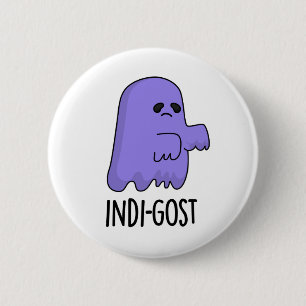 Indi-gost Funny Halloween Indigo Ghost Pun 6 Cm Round Badge