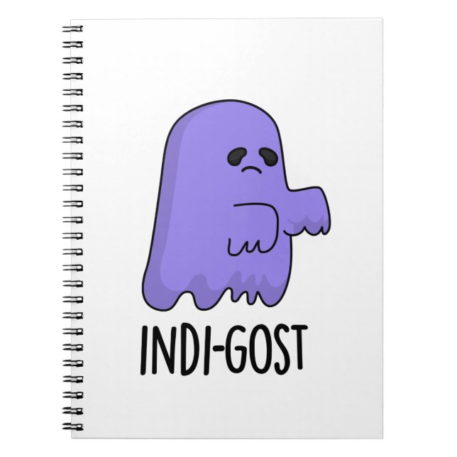 Indi-gost Funny Halloween Indigo Ghost Pun  Notebook (Front)