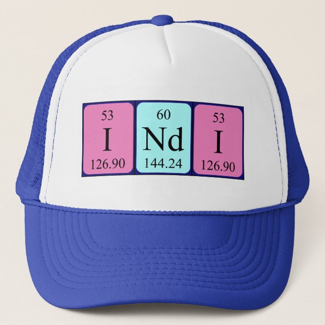 Indi periodic table name hat (Front)