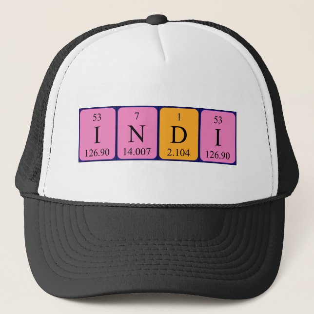 Indi periodic table name hat (Front)