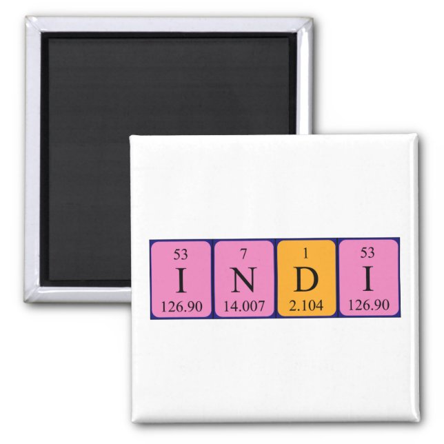 Indi periodic table name magnet (Front)