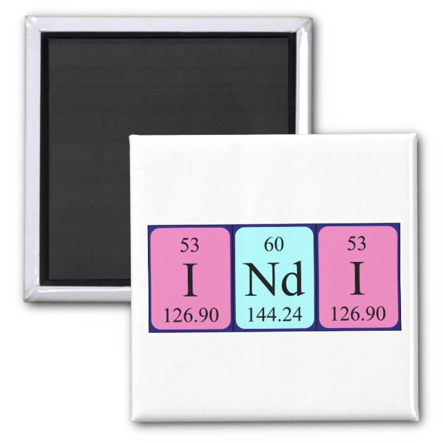 Indi periodic table name magnet (Front)