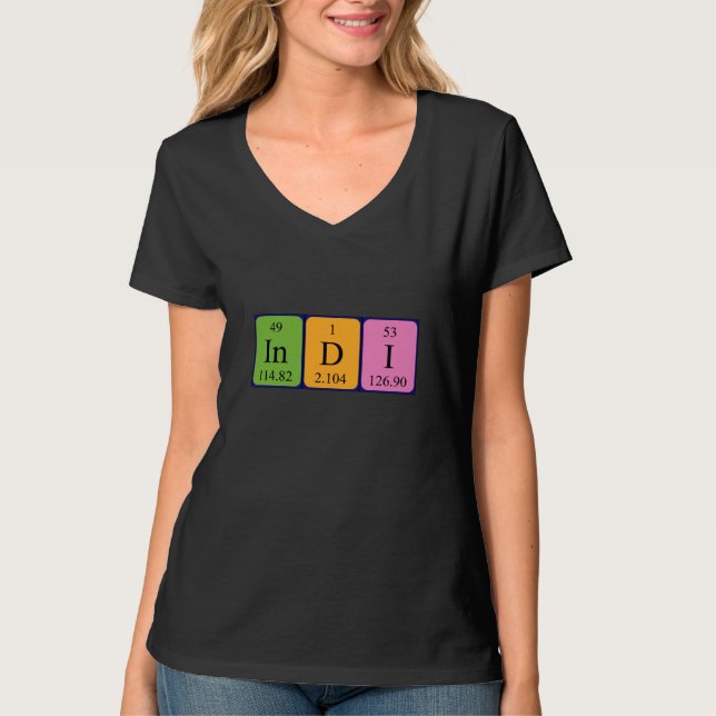 Indi periodic table name shirt (Front)