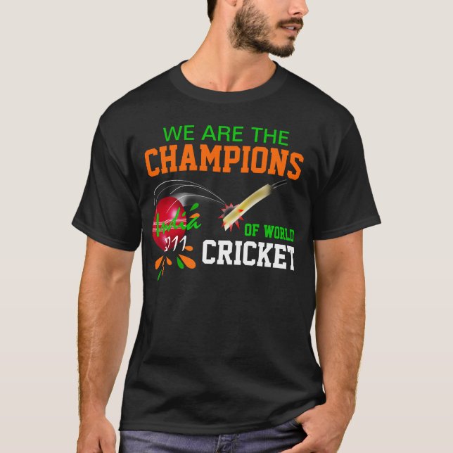 India 2011 Champs of ICC World Cup Cricket T Shirt (Front)