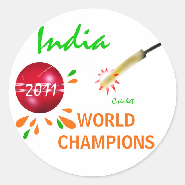 India 2011 ICC Cricket World Cup Champions Sticker (Front)
