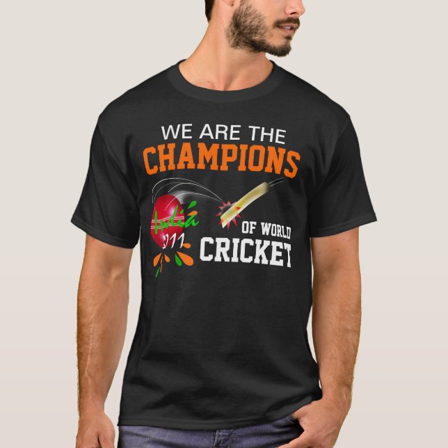 India 2011Champs of  ICC World Cup Cricket T Shirt (Front)