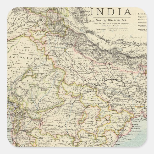 India 5 square sticker (Front)