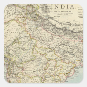 India 5 square sticker