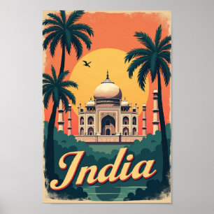 India – 70s Retro Travel Aesthetic Poster