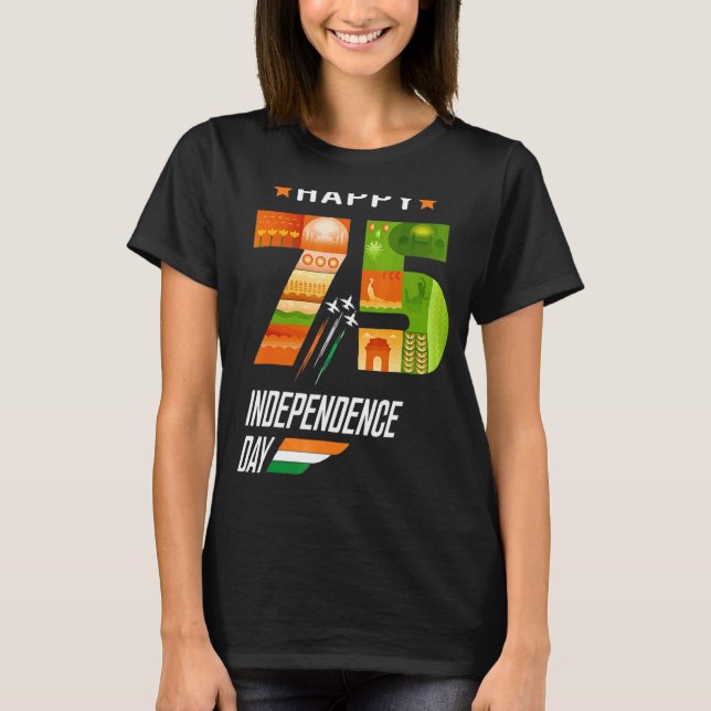 India 75th Independence Day India independence day T-Shirt (Front)
