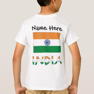 India and Indian Flag with Your Name T-Shirt