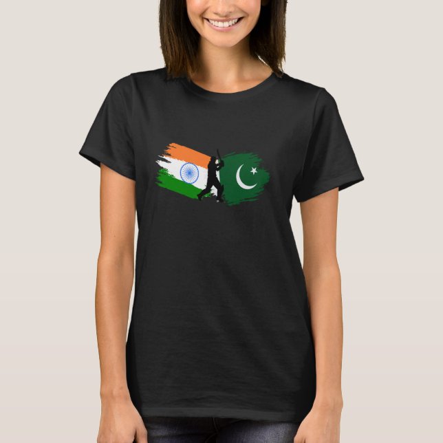 India and Pakistan Cricket Patriotic Gift for Fina T-Shirt (Front)