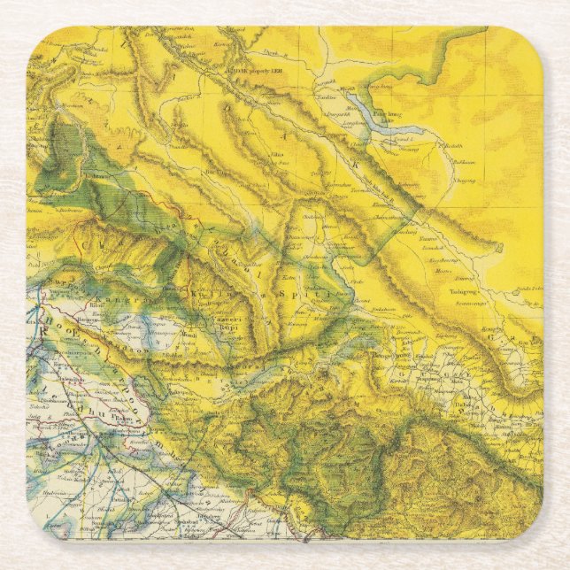 India and Pakistan Square Paper Coaster (Front)