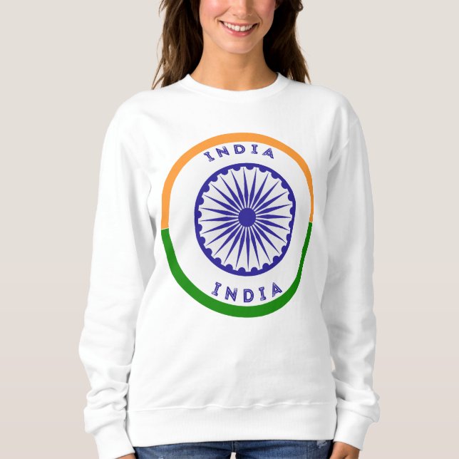 India Ashoka Chakra Circle Shape Sweatshirt (Front)