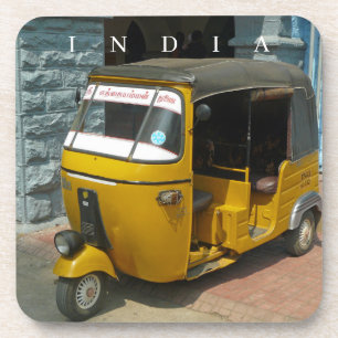 India auto rickshaw view coasters