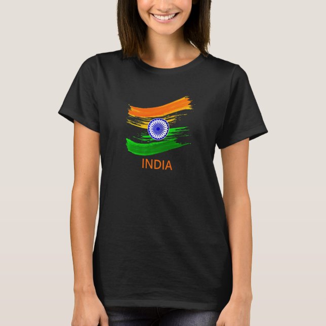 India Bharat Indian Waving Flag   T-Shirt (Front)