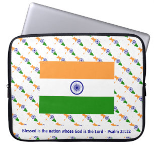 INDIA Blessed Nation Psalm 33:12 Laptop Laptop Sleeve