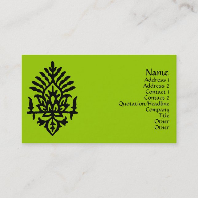 India Block Print Business Card (Front)