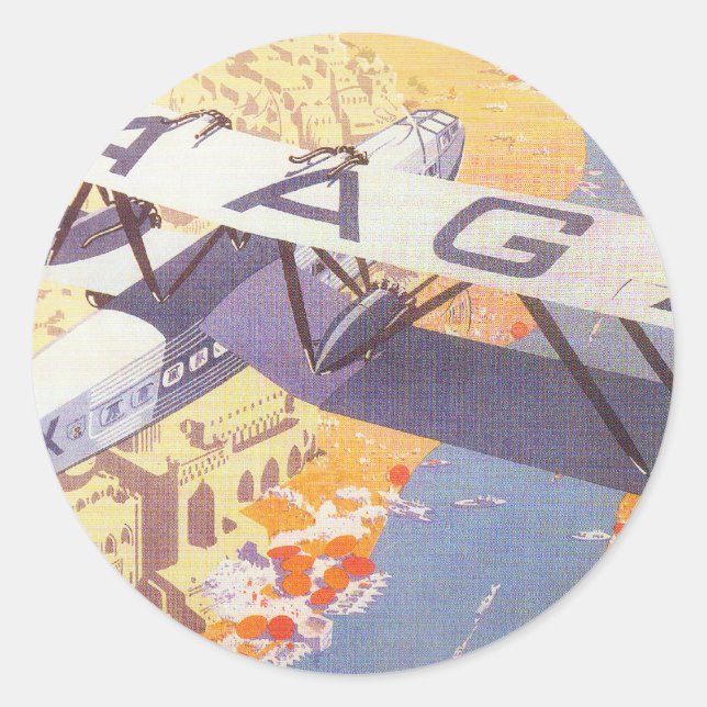 India by Imperial Airways Classic Round Sticker (Front)
