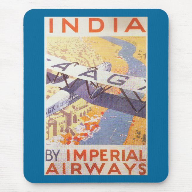 India by Imperial Airways Mouse Mat (Front)