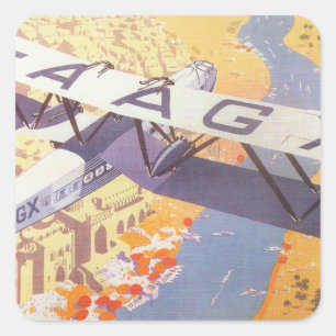 India by Imperial Airways Square Sticker