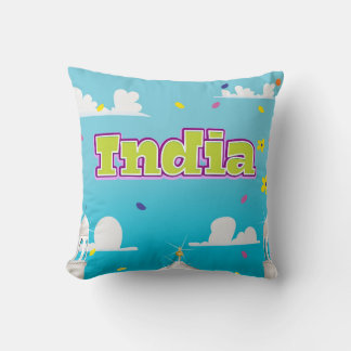 India Cartoon Travel print. Cushion