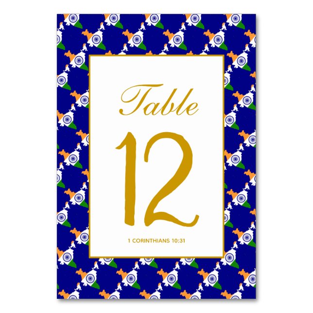 INDIA Celebration Wedding Banquet Table Number (Front)