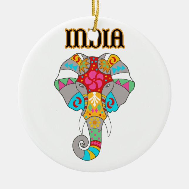 India Ceramic Tree Decoration (Front)