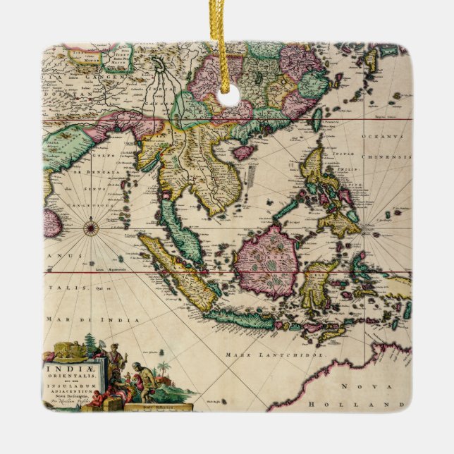 India & Ceylon to Australia Ceramic Ornament (Front)