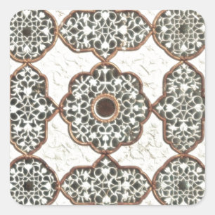India Chic Pattern Square Sticker