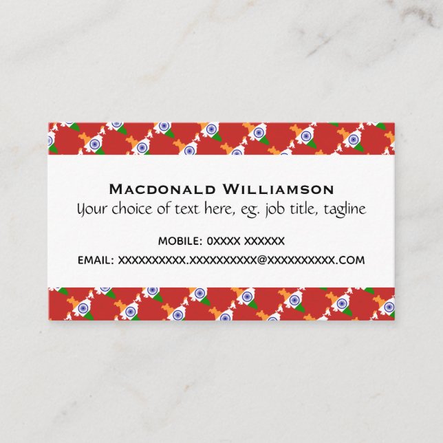 INDIA Christian Scripture John 3:16 RED Business Card (Front)