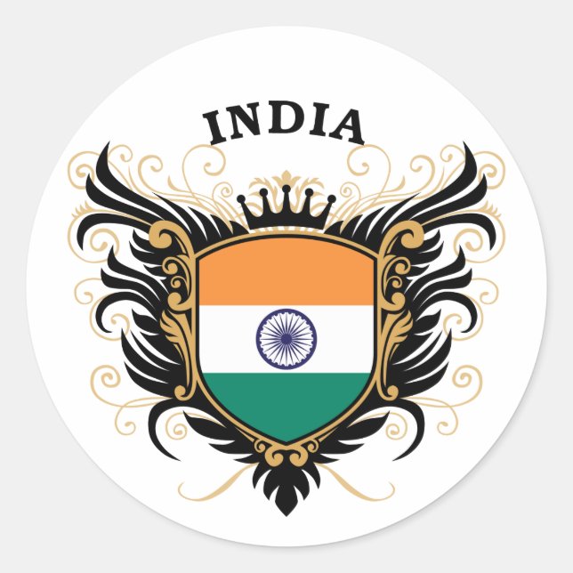India Classic Round Sticker (Front)