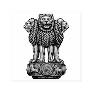 India coat arms country flag symbol emblem self-inking stamp