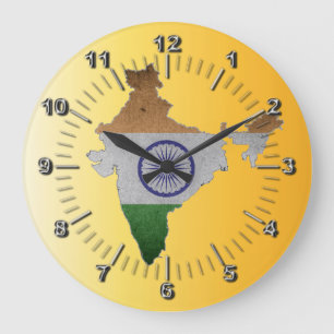 india country flag large clock