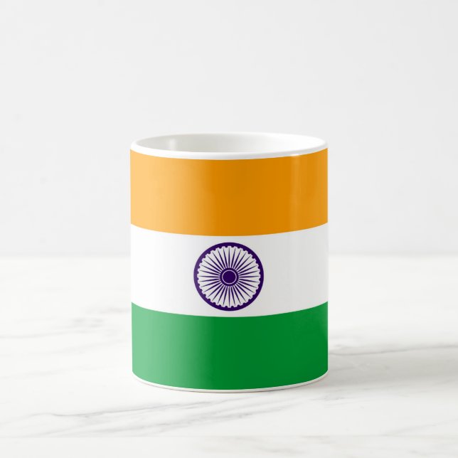 India country long flag nation symbol republic coffee mug (Center)