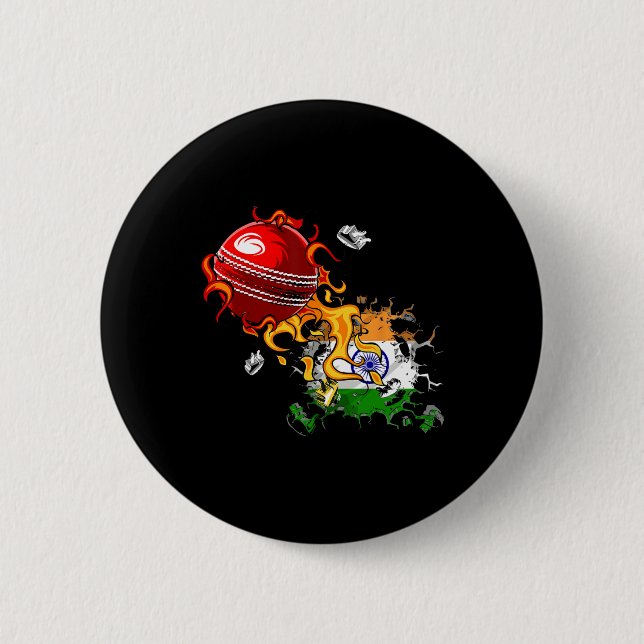 India Cricket 4  6 Cm Round Badge (Front)