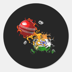 India Cricket 4 Classic Round Sticker